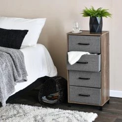 Hallway Narrow Ashwood 4-Drawer Chest 33.25 in. H x 16 in. W x 12 in. D by HOUSEHOLD ESSENTIALS -Richelieu Hardware Sales ashwood household essentials chest of drawers 8514 1 31 1000