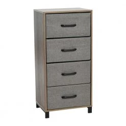 Hallway Narrow Ashwood 4-Drawer Chest 33.25 in. H x 16 in. W x 12 in. D by HOUSEHOLD ESSENTIALS