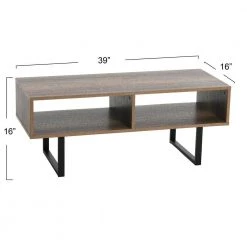 Jamestown Media Table, Holds a Maximum 60 in. Television, Rectangular, Ashwood, 15.75" H x 39.37" W x 15.75" D by HOUSEHOLD ESSENTIALS -Richelieu Hardware Sales ashwood household essentials tv stands 8088 1 44 1000
