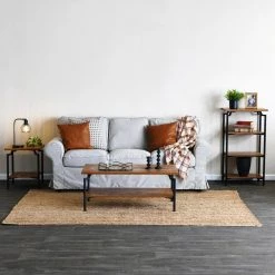 43.3 in. Rustic Hickory Rectangle Particle Board Crown Coffee Table with Black Metal Frame by HOUSEHOLD ESSENTIALS -Richelieu Hardware Sales black and rustic hickory finish household essentials coffee tables hh8235 1 31 1000