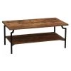43.3 in. Rustic Hickory Rectangle Particle Board Crown Coffee Table with Black Metal Frame by HOUSEHOLD ESSENTIALS -Richelieu Hardware Sales black and rustic hickory finish household essentials coffee tables hh8235 1 64 1000