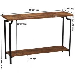 44 in. Wood Soda Table Crown Modern, Rustic Hickory, Particle Board by HOUSEHOLD ESSENTIALS -Richelieu Hardware Sales black and rustic hickory finish household essentials console tables hh8244 1 1f 1000