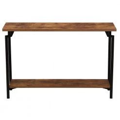 44 in. Wood Soda Table Crown Modern, Rustic Hickory, Particle Board by HOUSEHOLD ESSENTIALS -Richelieu Hardware Sales black and rustic hickory finish household essentials console tables hh8244 1 c3 1000