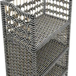 18.9 in. Wide Black and White Paper Rope 4 Shelves Standard Bookcase by HOUSEHOLD ESSENTIALS 9 18.9 in. Wide Black and White Paper Rope 4 Shelves Standard Bookcase by HOUSEHOLD ESSENTIALS -Richelieu Hardware Sales black and white household essentials bookcases bookshelves hhml 7005 4f 1000