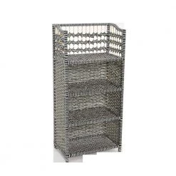 18.9 in. Wide Black and White Paper Rope 4 Shelves Standard Bookcase by HOUSEHOLD ESSENTIALS