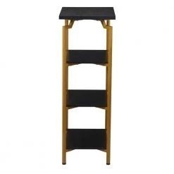Crown Modern 4-Tier Wood Shelf, Black Oak by HOUSEHOLD ESSENTIALS -Richelieu Hardware Sales black gold household essentials bookcases bookshelves hh8239 1 4f 1000