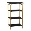 Crown Modern 4-Tier Wood Shelf, Black Oak by HOUSEHOLD ESSENTIALS 1 Crown Modern 4-Tier Wood Shelf, Black Oak by HOUSEHOLD ESSENTIALS -Richelieu Hardware Sales black gold household essentials bookcases bookshelves hh8239 1 64 1000