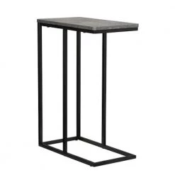 Greystone Collection 25 in. Black Side Table (1-PK) by HOUSEHOLD ESSENTIALS