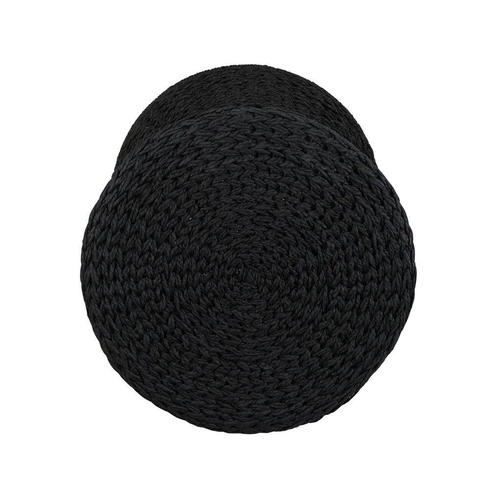 18 in. Hour Glass Table in Black Paper Rope by HOUSEHOLD ESSENTIALS 4 18 in. Hour Glass Table in Black Paper Rope by HOUSEHOLD ESSENTIALS - Image 2