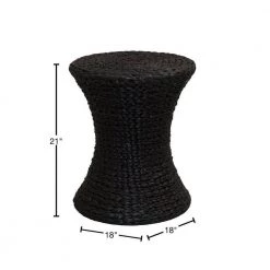 18 in. Hour Glass Table in Dark Stain Hyacinth by HOUSEHOLD ESSENTIALS -Richelieu Hardware Sales black household essentials end side tables ml 4158 40 1000