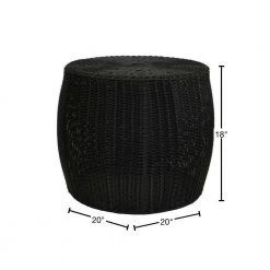 Resin Wicker 20 in. Black Side Table, Accent Table or Storage Container by HOUSEHOLD ESSENTIALS -Richelieu Hardware Sales black household essentials end side tables ml 5009 40 1000