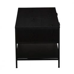 49 in. Black Oak Finish Rectangle Particle Board Coffee Table With Woven Rattan Drawers by HOUSEHOLD ESSENTIALS -Richelieu Hardware Sales black oak black household essentials coffee tables hh8263 1 44 1000