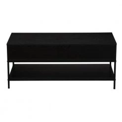 49 in. Black Oak Finish Rectangle Particle Board Coffee Table With Woven Rattan Drawers by HOUSEHOLD ESSENTIALS -Richelieu Hardware Sales black oak black household essentials coffee tables hh8263 1 fa 1000