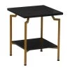 18.5 in Crown Square Black Oak Modern Wood Side Table with Gold Metal Frame by HOUSEHOLD ESSENTIALS -Richelieu Hardware Sales black oak gold household essentials end side tables hh8248 1 64 1000