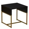 17.71 in. Black Oak Square Particle Board Wrap End Table with Gold Metal Frame by HOUSEHOLD ESSENTIALS 1 17.71 in. Black Oak Square Particle Board Wrap End Table with Gold Metal Frame by HOUSEHOLD ESSENTIALS -Richelieu Hardware Sales black oak gold household essentials end side tables hh8257 1 64 1000
