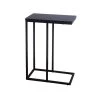 10.25 in. Black Oak Wide C-Shaped Side Table Black Metal Frame and Finish Top by HOUSEHOLD ESSENTIALS