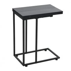 Jamestown Folding Black Oak Square C-Table 23 in. H x 12 in. to 24 in. W x 19 in. D by HOUSEHOLD ESSENTIALS