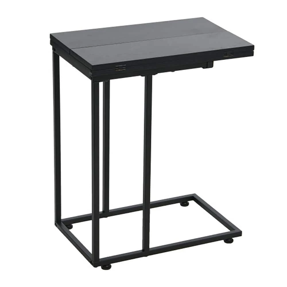 Jamestown Folding Black Oak Square C-Table 23 in. H x 12 in. to 24 in. W x 19 in. D by HOUSEHOLD ESSENTIALS 3 Jamestown Folding Black Oak Square C-Table 23 in. H x 12 in. to 24 in. W x 19 in. D by HOUSEHOLD ESSENTIALS