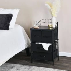 Victoria Black Oak 4-Drawer Storage Chest 31.7 in. H x 17.32 in. W by HOUSEHOLD ESSENTIALS -Richelieu Hardware Sales black oak household essentials chest of drawers 8418 1 4f 1000