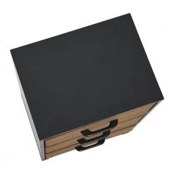 Hallway Narrow Black Oak 3-Drawer Chest 25.75 in. H x 16 in. W x 12 in. D by HOUSEHOLD ESSENTIALS -Richelieu Hardware Sales black oak household essentials chest of drawers 8508 1 1f 1000