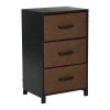 Hallway Narrow Black Oak 3-Drawer Chest 25.75 in. H x 16 in. W x 12 in. D by HOUSEHOLD ESSENTIALS