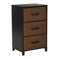 Hallway Narrow Black Oak 3-Drawer Chest 25.75 in. H x 16 in. W x 12 in. D by HOUSEHOLD ESSENTIALS