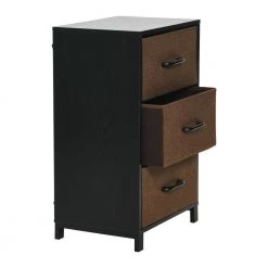 Hallway Narrow Black Oak 3-Drawer Chest 25.75 in. H x 16 in. W x 12 in. D by HOUSEHOLD ESSENTIALS -Richelieu Hardware Sales black oak household essentials chest of drawers 8508 1 77 1000