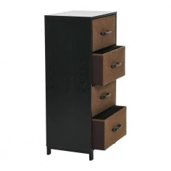 Hallway Narrow Black Oak 4-Drawer Chest 33.25 in. H x 16 in. W x 12 in. D by HOUSEHOLD ESSENTIALS 11 Hallway Narrow Black Oak 4-Drawer Chest 33.25 in. H x 16 in. W x 12 in. D by HOUSEHOLD ESSENTIALS -Richelieu Hardware Sales black oak household essentials chest of drawers 8518 1 77 1000