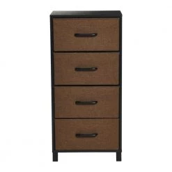 Hallway Narrow Black Oak 4-Drawer Chest 33.25 in. H x 16 in. W x 12 in. D by HOUSEHOLD ESSENTIALS 12 Hallway Narrow Black Oak 4-Drawer Chest 33.25 in. H x 16 in. W x 12 in. D by HOUSEHOLD ESSENTIALS -Richelieu Hardware Sales black oak household essentials chest of drawers 8518 1 c3 1000