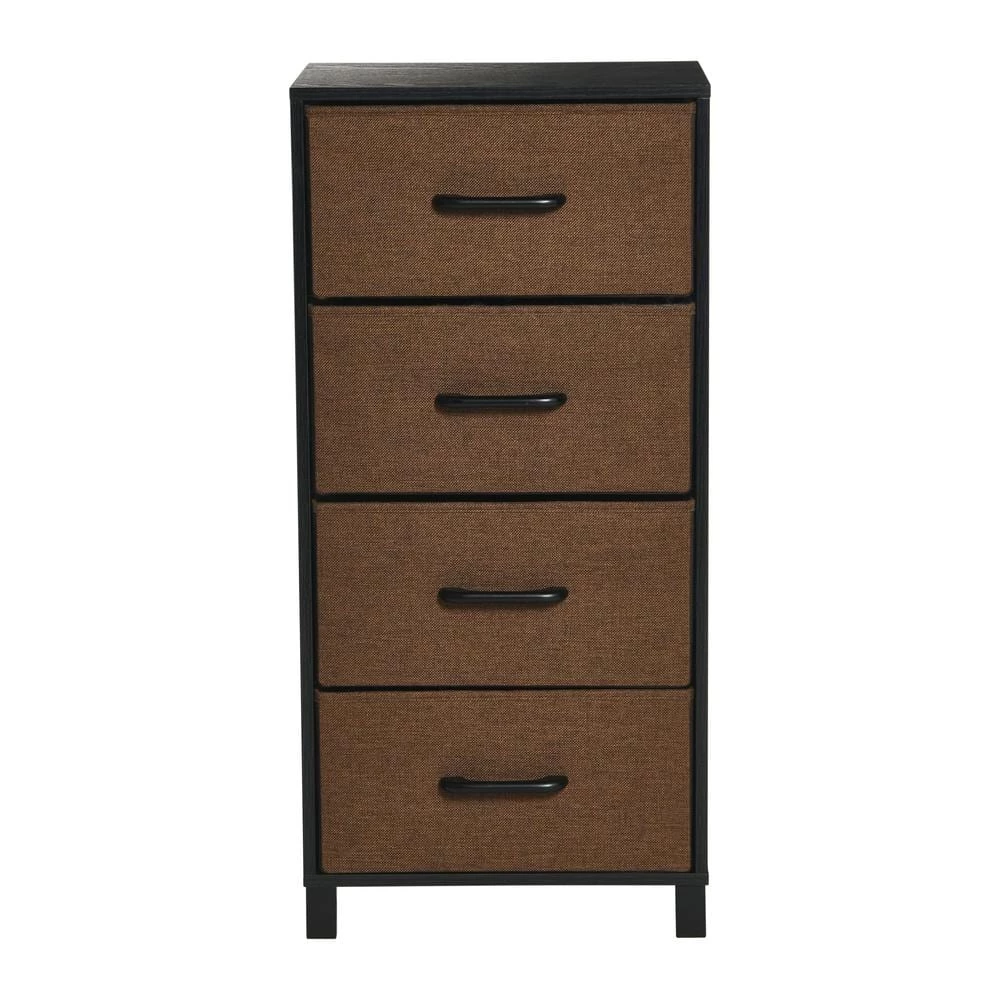 Hallway Narrow Black Oak 4-Drawer Chest 33.25 in. H x 16 in. W x 12 in. D by HOUSEHOLD ESSENTIALS 6 Hallway Narrow Black Oak 4-Drawer Chest 33.25 in. H x 16 in. W x 12 in. D by HOUSEHOLD ESSENTIALS - Image 4