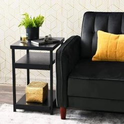 Jamestown 3 Tier End Rectangular Table, 23.6''H x 17.46''W, Black Oak by HOUSEHOLD ESSENTIALS -Richelieu Hardware Sales black oak household essentials end side tables 8174 1 31 1000