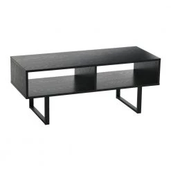 Jamestown Media Table, Holds a Maximum 60 in. Television, Rectangular, Black Oak, 15.75" H x 39.37" W x 15.75" D by HOUSEHOLD ESSENTIALS