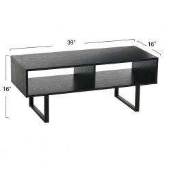 Jamestown Media Table, Holds a Maximum 60 in. Television, Rectangular, Black Oak, 15.75" H x 39.37" W x 15.75" D by HOUSEHOLD ESSENTIALS -Richelieu Hardware Sales black oak household essentials tv stands 8189 1 c3 1000