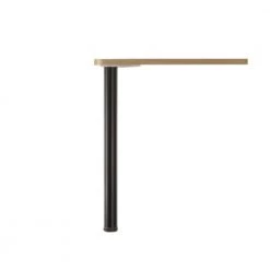 2 3/8 in. (60 mm) Black Steel and ABS Round Table Leg with leveling Glide by Richelieu Hardware