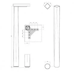 27 3/4 in. (705 mm) Black Metal Abstract Table Leg with leveling Glide by Richelieu Hardware 13 27 3/4 in. (705 mm) Black Metal Abstract Table Leg with leveling Glide by Richelieu Hardware -Richelieu Hardware Sales black richelieu hardware furniture parts 618705090 fa 1000