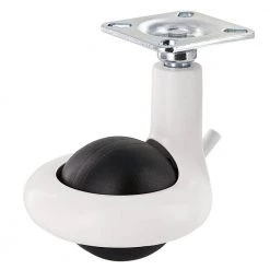 Green Series 2 in. (50 mm) Black and White Braking Swivel Plate Caster with 176 lb. Load Rating by Richelieu Hardware