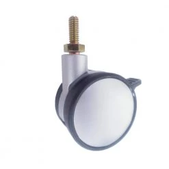 2-3/8 in. (60 mm) Silver and Black Braking Swivel Stem Caster with 132 lb. Load Rating by Richelieu Hardware