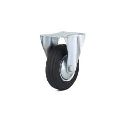 Euro Series 4-15/16 in. (125 mm) Black Fixed Plate Caster with 220 lb. Load Rating by Richelieu Hardware