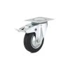 Euro Series 3-15/16 in. (100 mm) Black Double-Lock Brake Swivel Plate Caster with 154 lb. Load Rating by Richelieu Hardware -Richelieu Hardware Sales blacks richelieu hardware casters f24802 64 1000