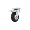 Euro Series 4-15/16 in. (125 mm) Black Double-Lock Brake Swivel Plate Caster with 220 lb. Load Rating by Richelieu Hardware -Richelieu Hardware Sales blacks richelieu hardware casters f24803 64 1000