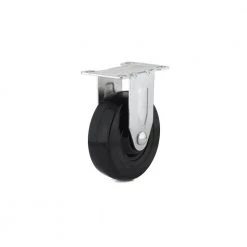 4 in. (102 mm) Black Fixed Plate Caster with 247 lb. Load Rating by Richelieu Hardware