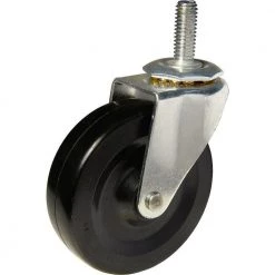 3 in. (76 mm) Black and Zinc Non-Braking Swivel Stem Caster with 126 lb. Load Rating by Richelieu Hardware