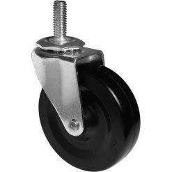 3-15/16 in. (100 mm) Black and Zinc Non-Braking Swivel Stem Caster with 132 lb. Load Rating by Richelieu Hardware