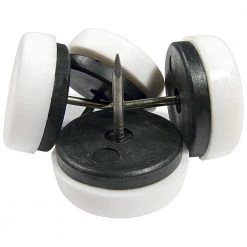 1-1/16 in. Black and White Base Nail-On Glides (60-Pack) by Richelieu Hardware