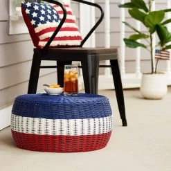 Blue White and Red Low Resin Table by HOUSEHOLD ESSENTIALS -Richelieu Hardware Sales blue white and red household essentials ottomans ml 5027 31 1000