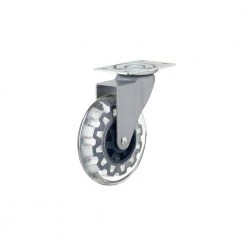 3-15/16 in. (100 mm) Clear and Royal Blue Non-Braking Swivel Plate Caster with 132 lb. Load Rating by Richelieu Hardware