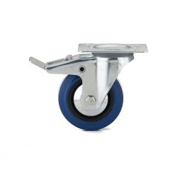 3-15/16 in. (100 mm) Blue Double-Lock Brake Swivel Plate Caster with 132 lb. Load Rating by Richelieu Hardware -Richelieu Hardware Sales blues richelieu hardware casters f08336 c3 1000