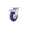4-15/16 in. (125 mm) Blue Double-Lock Brake Swivel Plate Caster with 220 lb. Load Rating by Richelieu Hardware -Richelieu Hardware Sales blues richelieu hardware casters f08339 64 1000