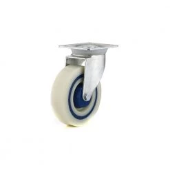 4-15/16 in. (125 mm) Blue and Beige Non-Braking Swivel Plate Caster with 441 lb. Load Rating by Richelieu Hardware