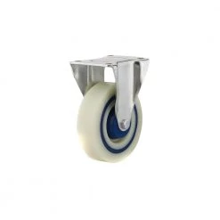 4-15/16 in. (125 mm) Blue and Beige Fixed Plate Caster with 441 lb. Load Rating by Richelieu Hardware